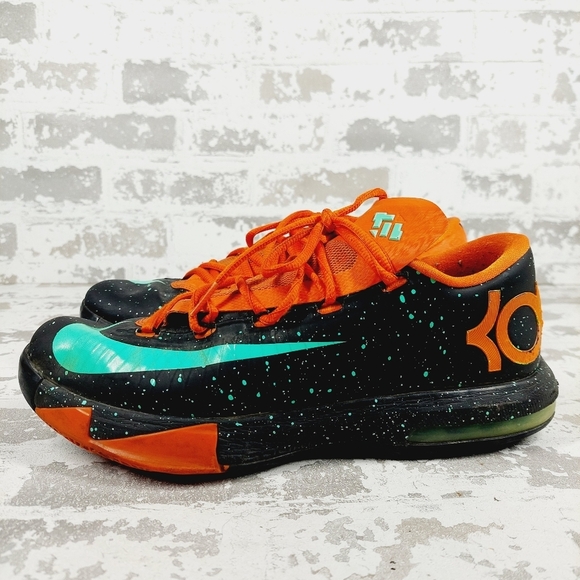 Nike Zoom KD 6 VI Texas Black Orange Lace Up Galaxy Basketball Sneakers i68 - Picture 1 of 11